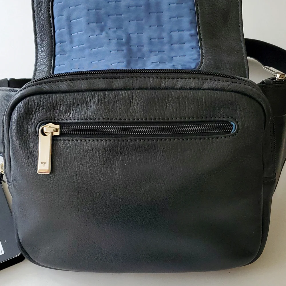 Rare NWT Tumi Canyon Verdon Hip Waist Belt Pack Bag in Black Leather